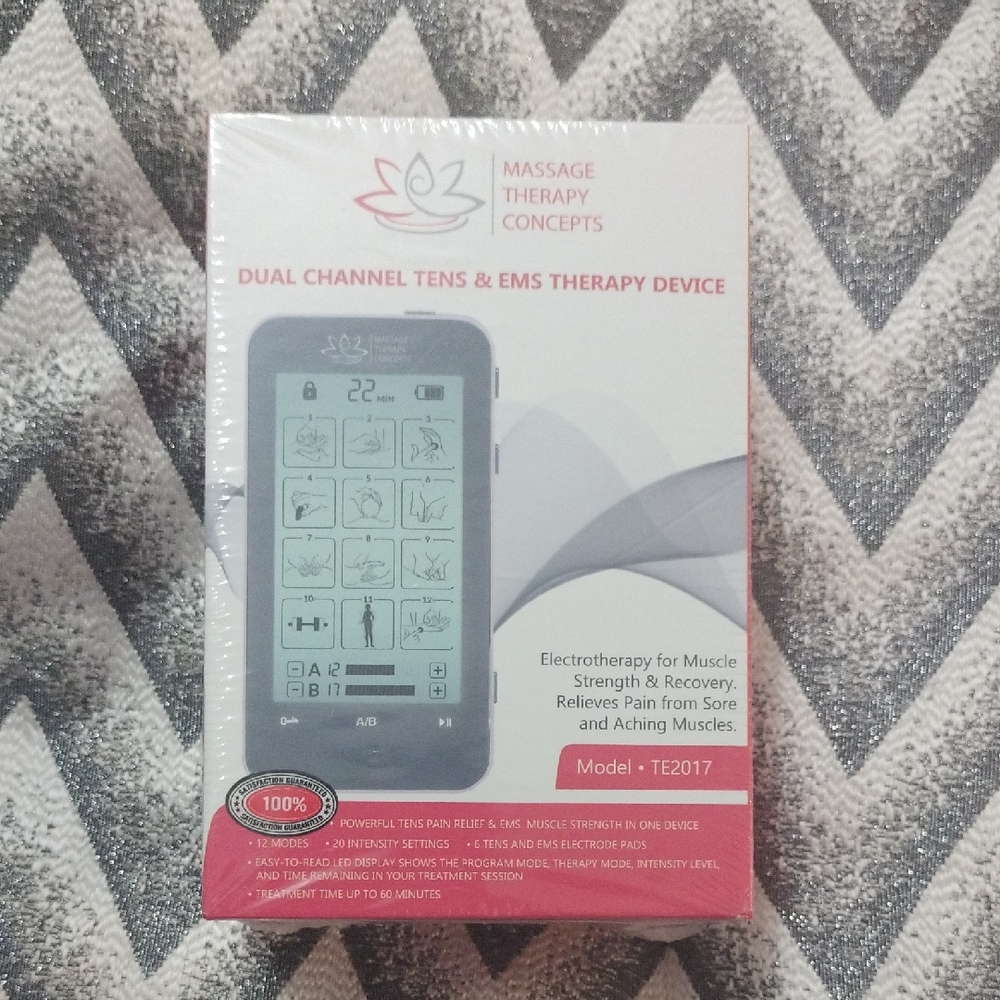 Dual Channel TENS & EMS Therapy Device - Black